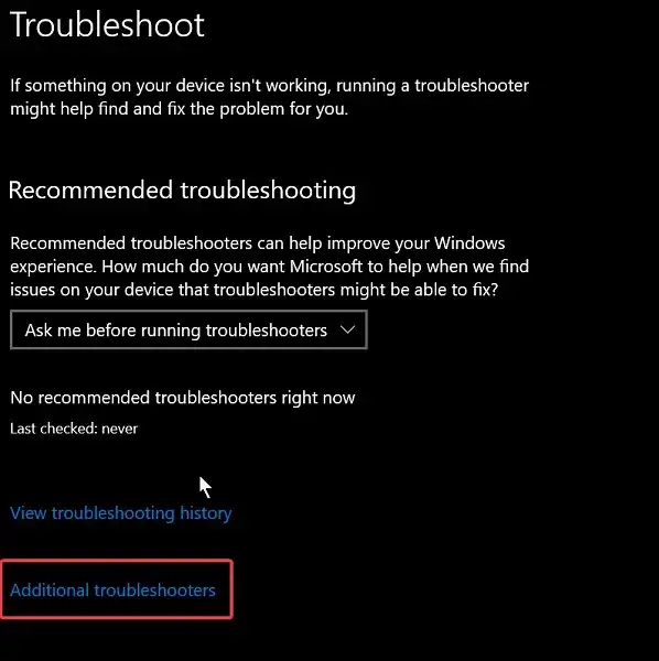 Additional troubleshooters and there look for Keyboard.