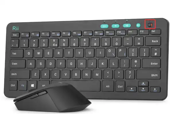 Wireless Keyboard RKM709, power switch ar top right corner