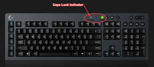 Logitech G613 has the indicator at top mid position