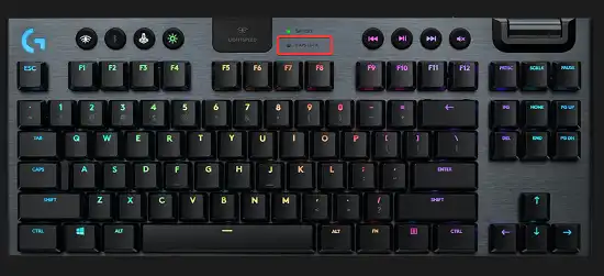 Logitech G915 TKL Tenkeyless LIGHTSPEED Wireless has at top mid