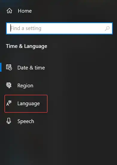 click on language