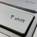 Shift key close up view